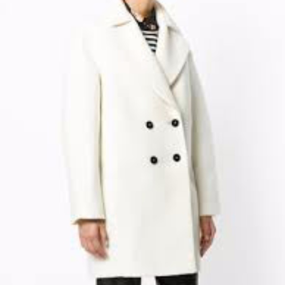 Carven White Wool-blend Bouclé Coat NWT - Picture 4 of 8